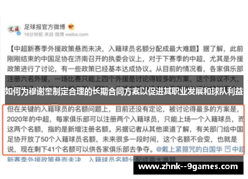 如何为穆谢奎制定合理的长期合同方案以促进其职业发展和球队利益