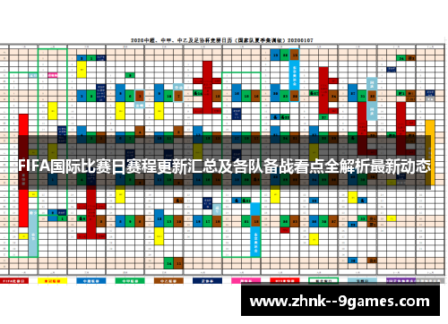 FIFA国际比赛日赛程更新汇总及各队备战看点全解析最新动态